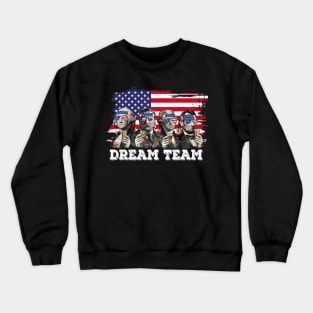 Dream Team Presidents Mount Rushmore 4th Of July America Crewneck Sweatshirt